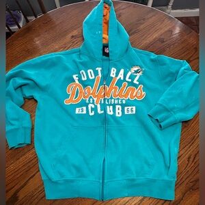 NFL Teal & Orange Miami Dolphins Full-Zip Hoodie